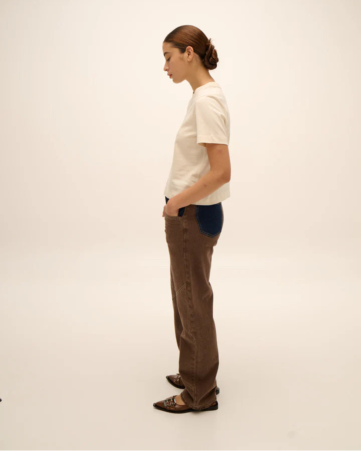 COWGIRL JEAN BROWN AND BLUE