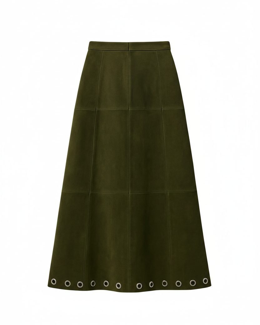 OLIVE GREEN MAXI SKIRT