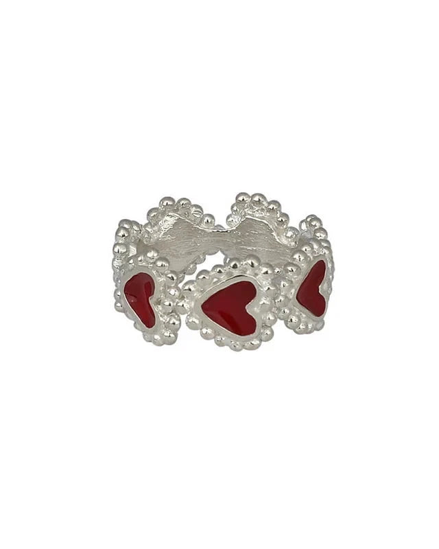 ANILLO BEATING HEARTS PLATA