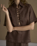 ALBA BLOUSE CHOCOLATE