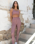 CHECKERED MERLOT TOP