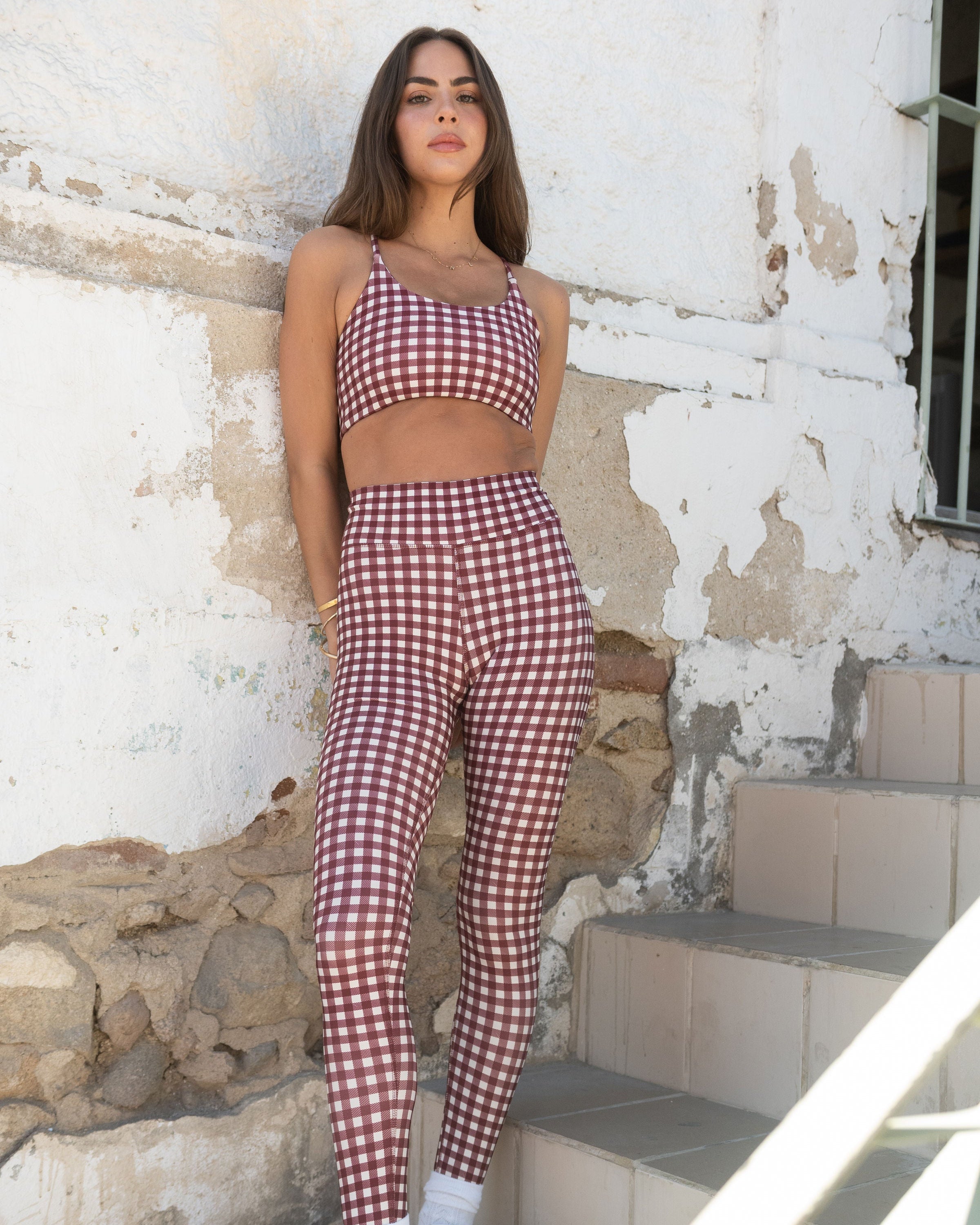 CHECKERED MERLOT LEGGING
