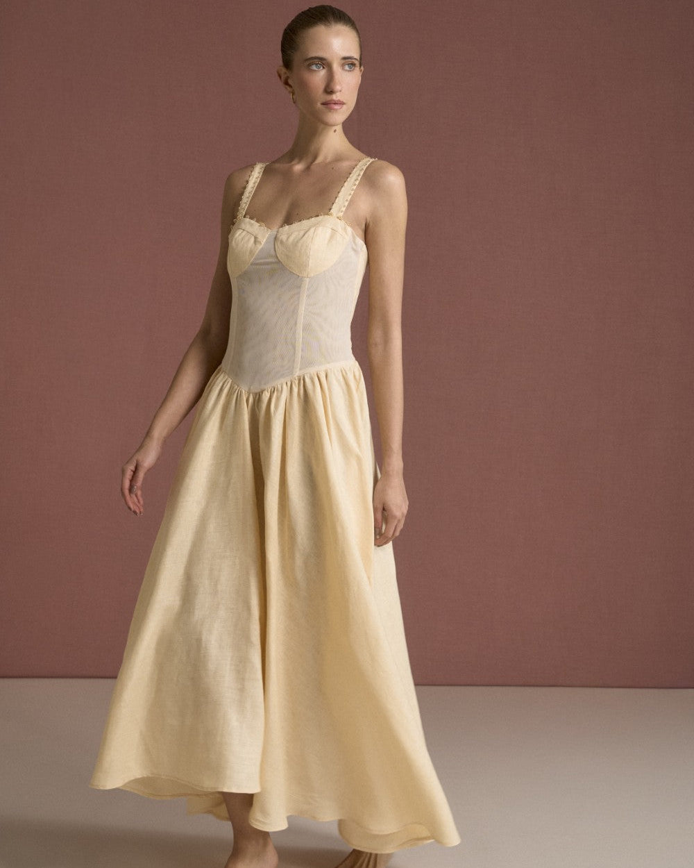 DALIA MIDI DRESS CORN