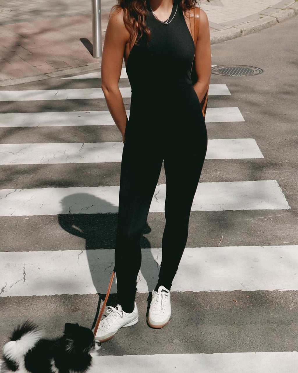 BLACK LONG ONESIE