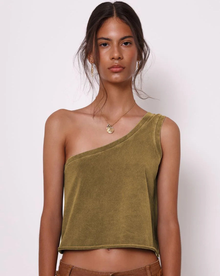ONE SHOULDER TOP VERDE