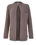 BROWN ONE BUTTON CARDIGAN