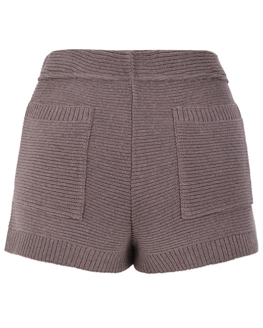 BROWN KNIT SHORT