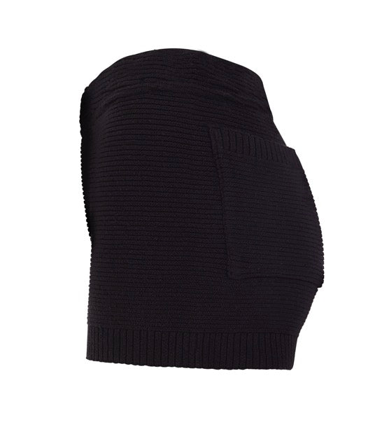 BLACK KNIT SHORT