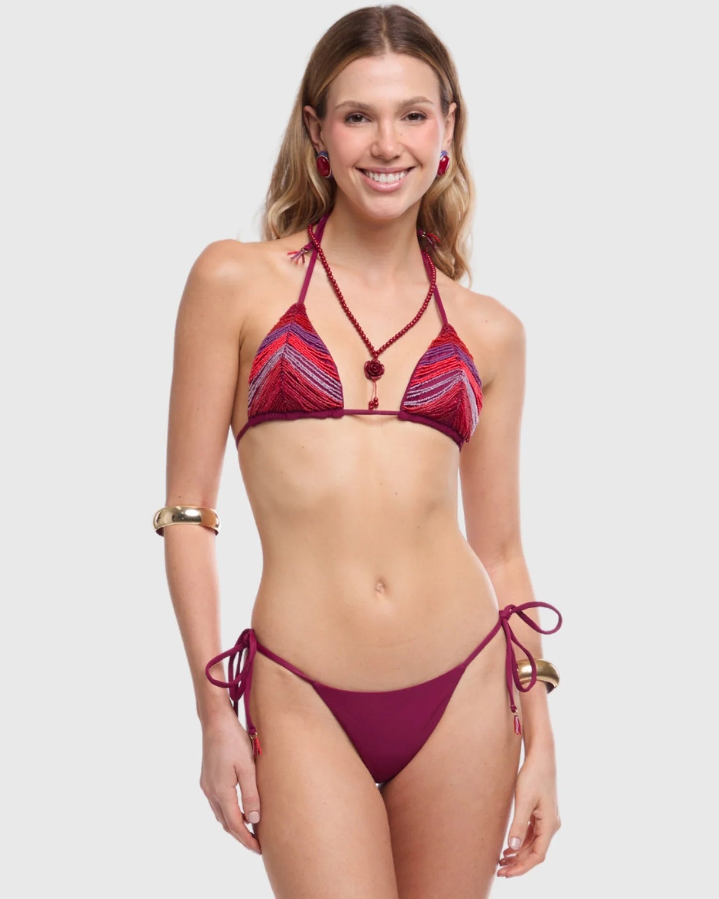 NOE BEADS BURGUNDY BIKINI