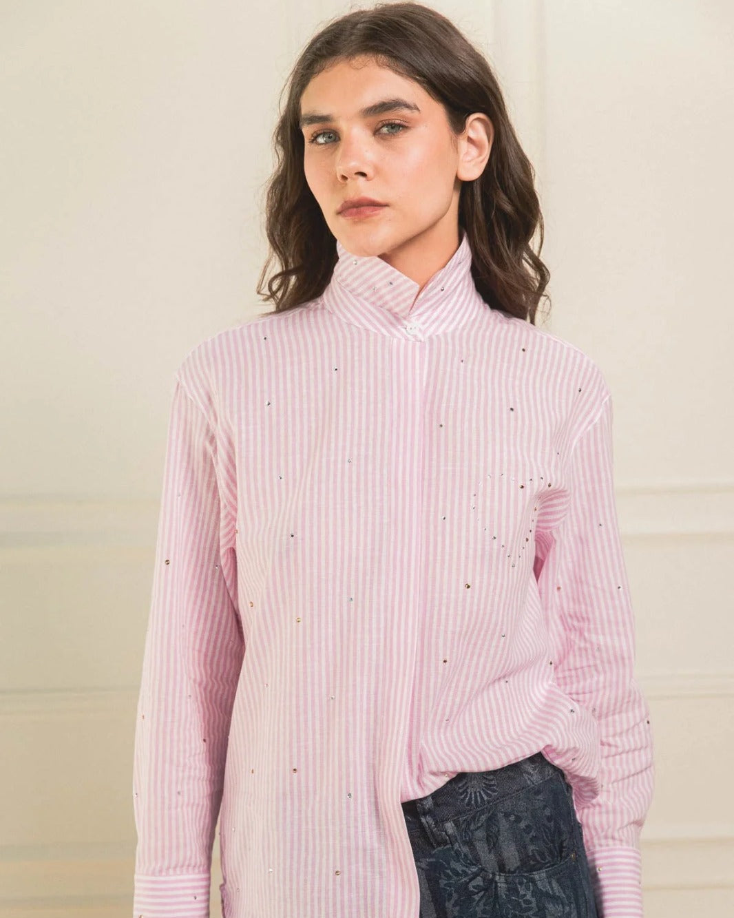CAMISA SHINY HEART HOT PINK