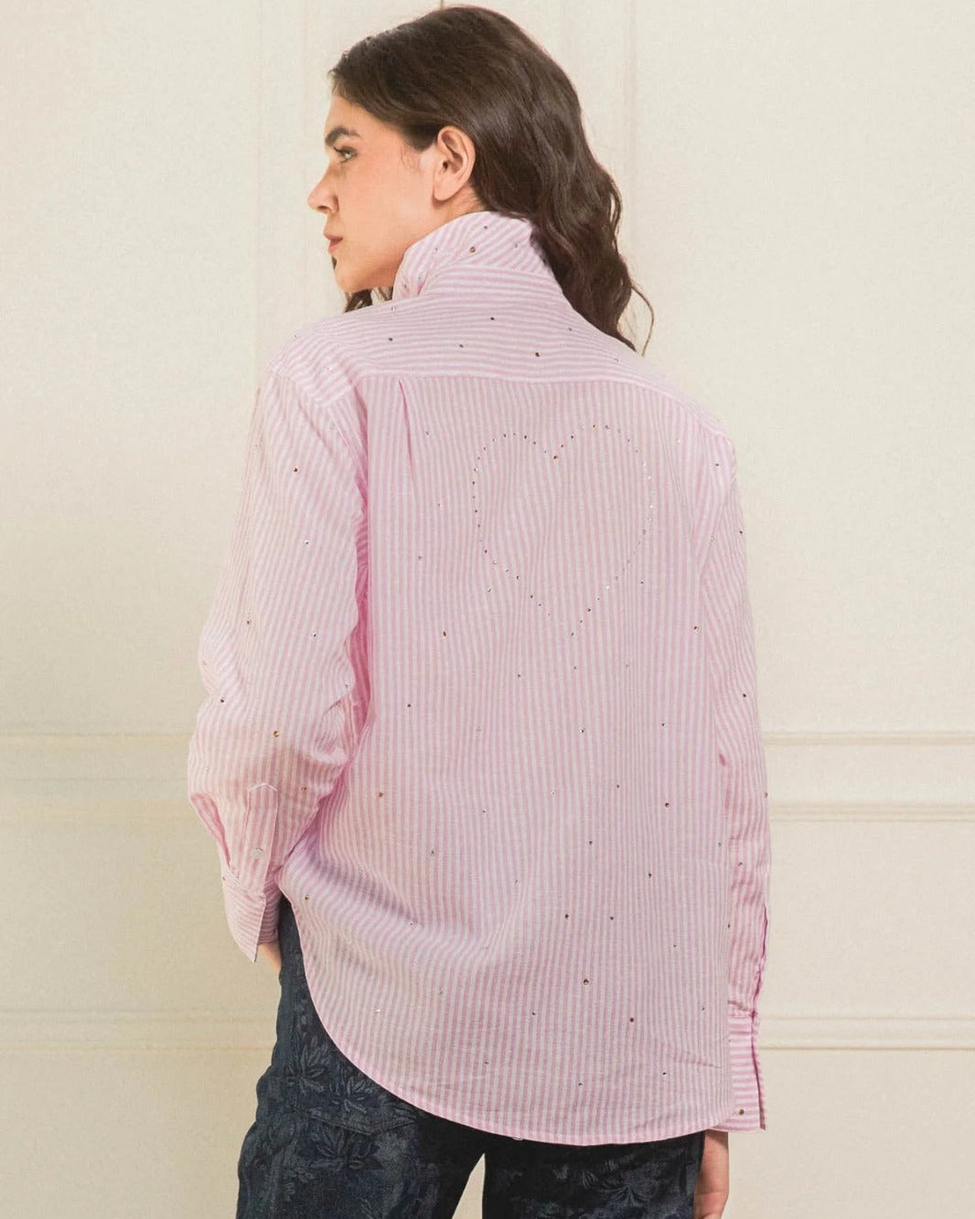 CAMISA SHINY HEART HOT PINK