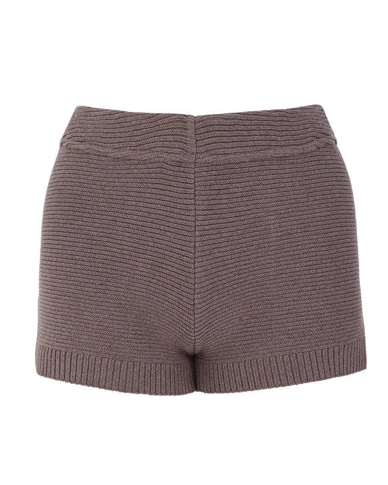 BROWN KNIT SHORT