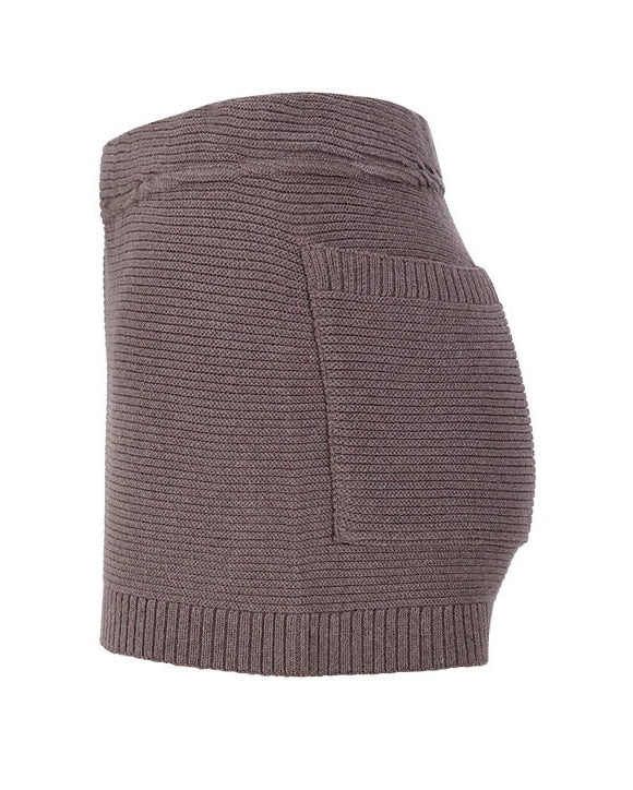 BROWN KNIT SHORT