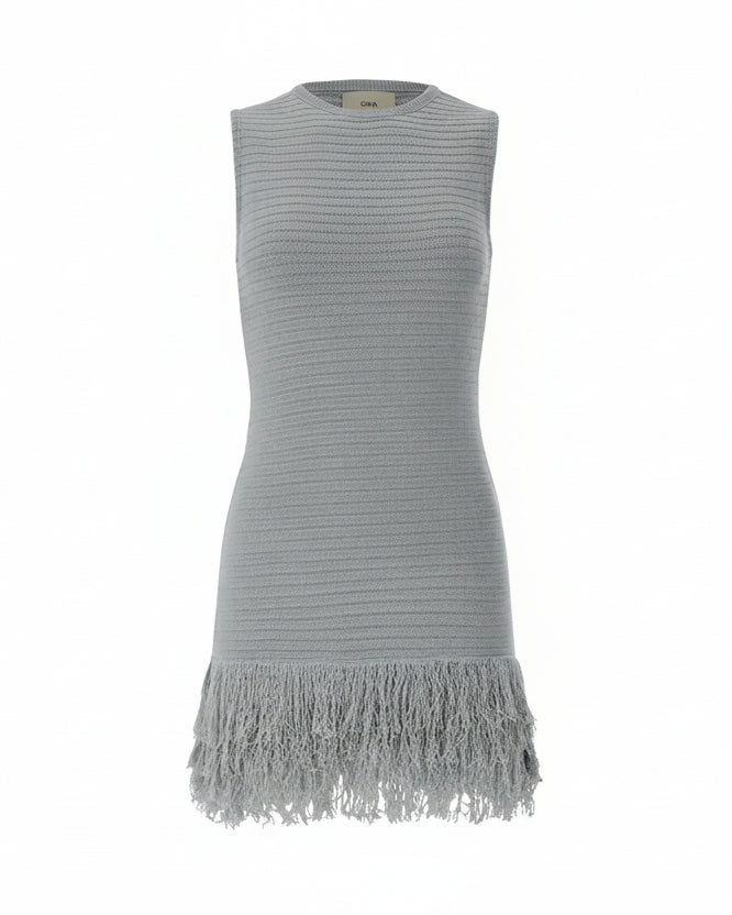 GREY KNIT MINI DRESS