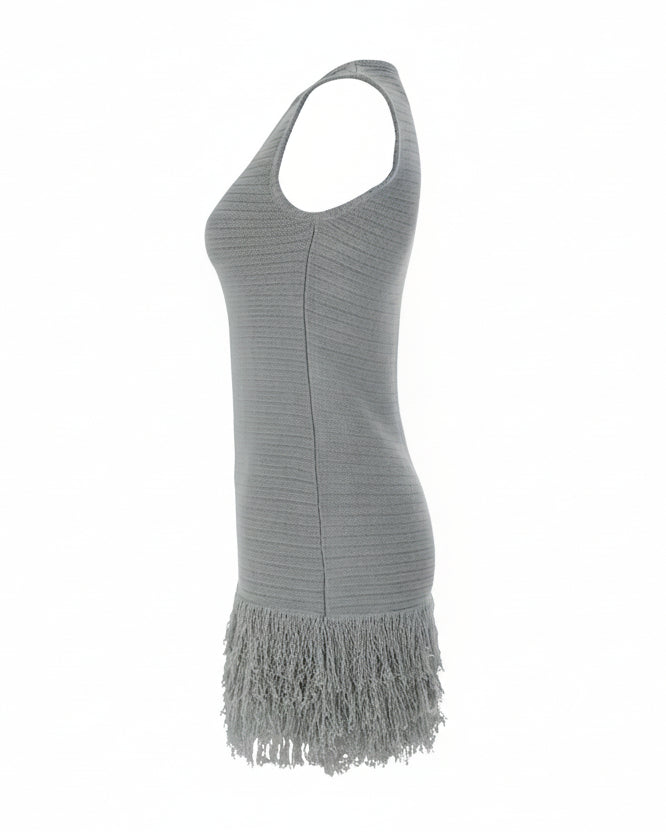 GREY KNIT MINI DRESS