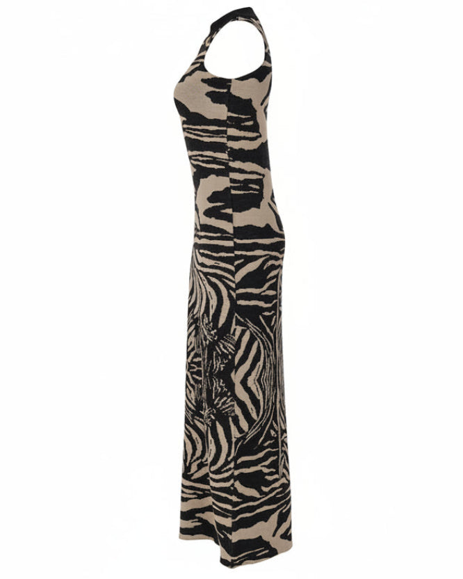 GREY DRESS ANIMAL PRINT