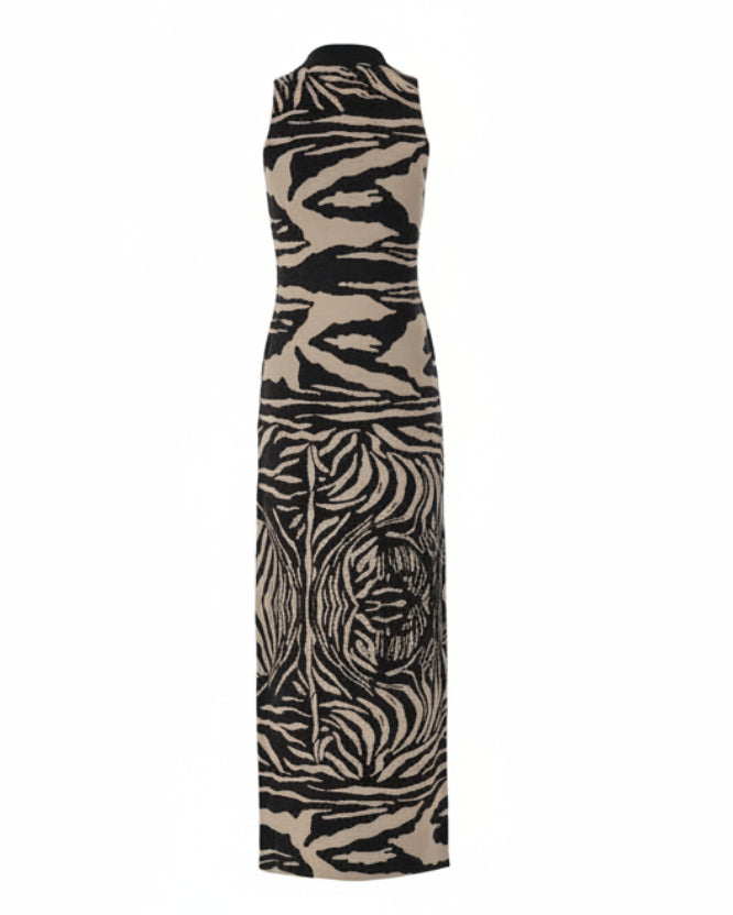 GREY DRESS ANIMAL PRINT