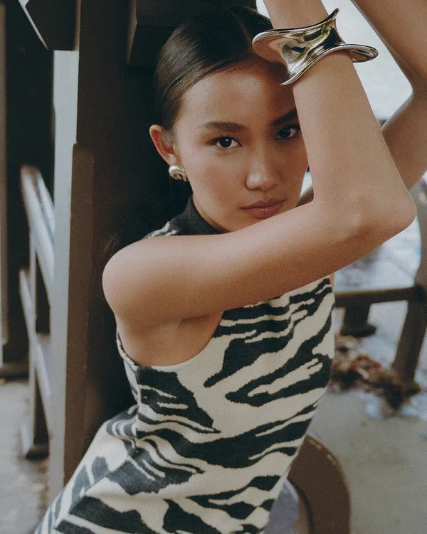 GREY DRESS ANIMAL PRINT