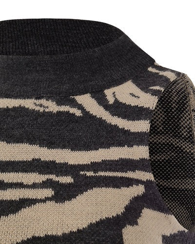 GREY DRESS ANIMAL PRINT