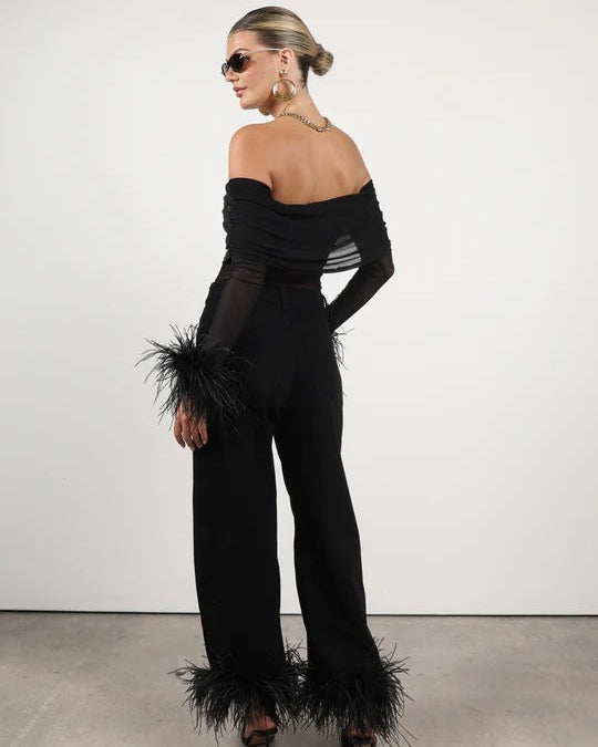 DENIM FEATHER DREAM BLACK