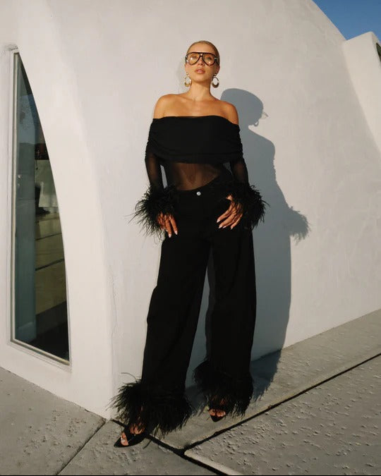 DENIM FEATHER DREAM BLACK
