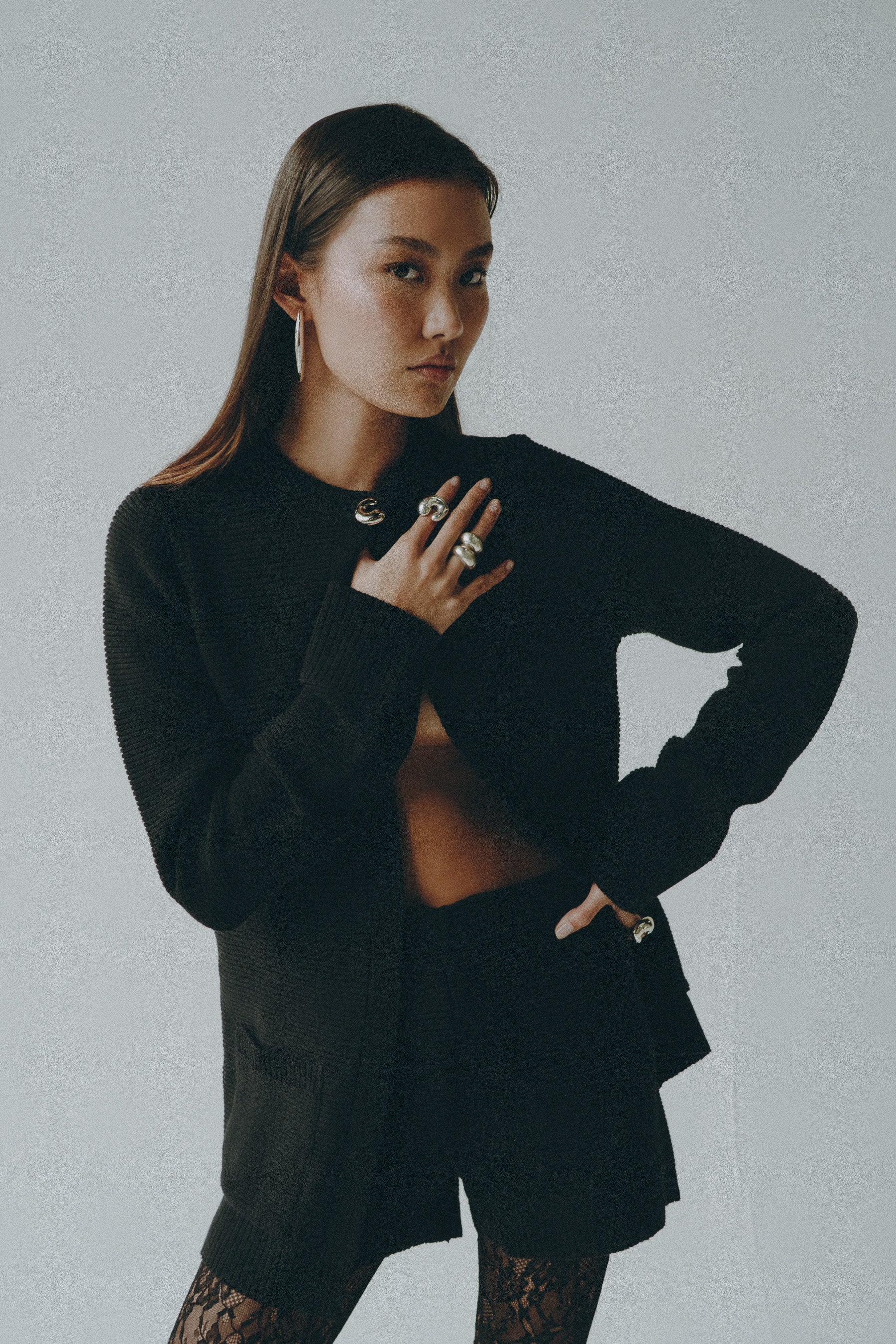 BLACK KNIT SHORT