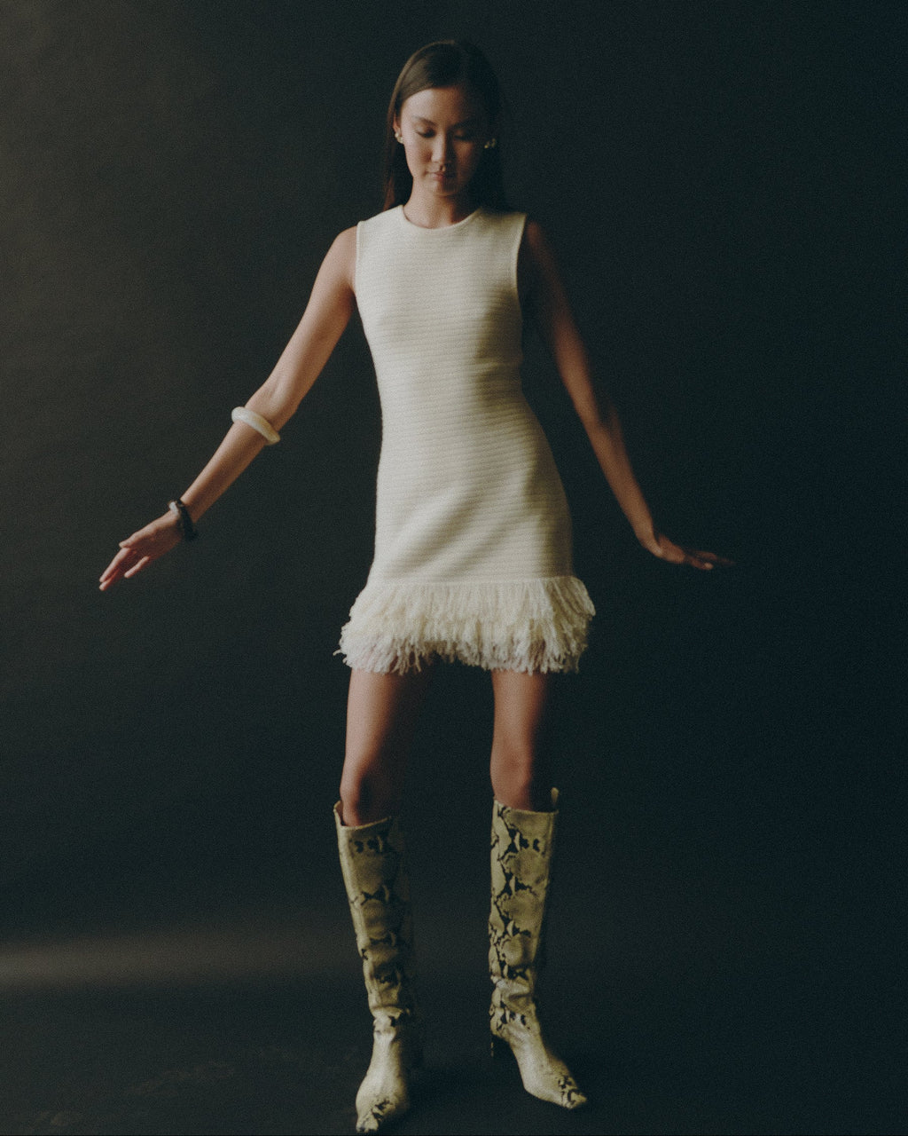 CREAM MINI DRESS B