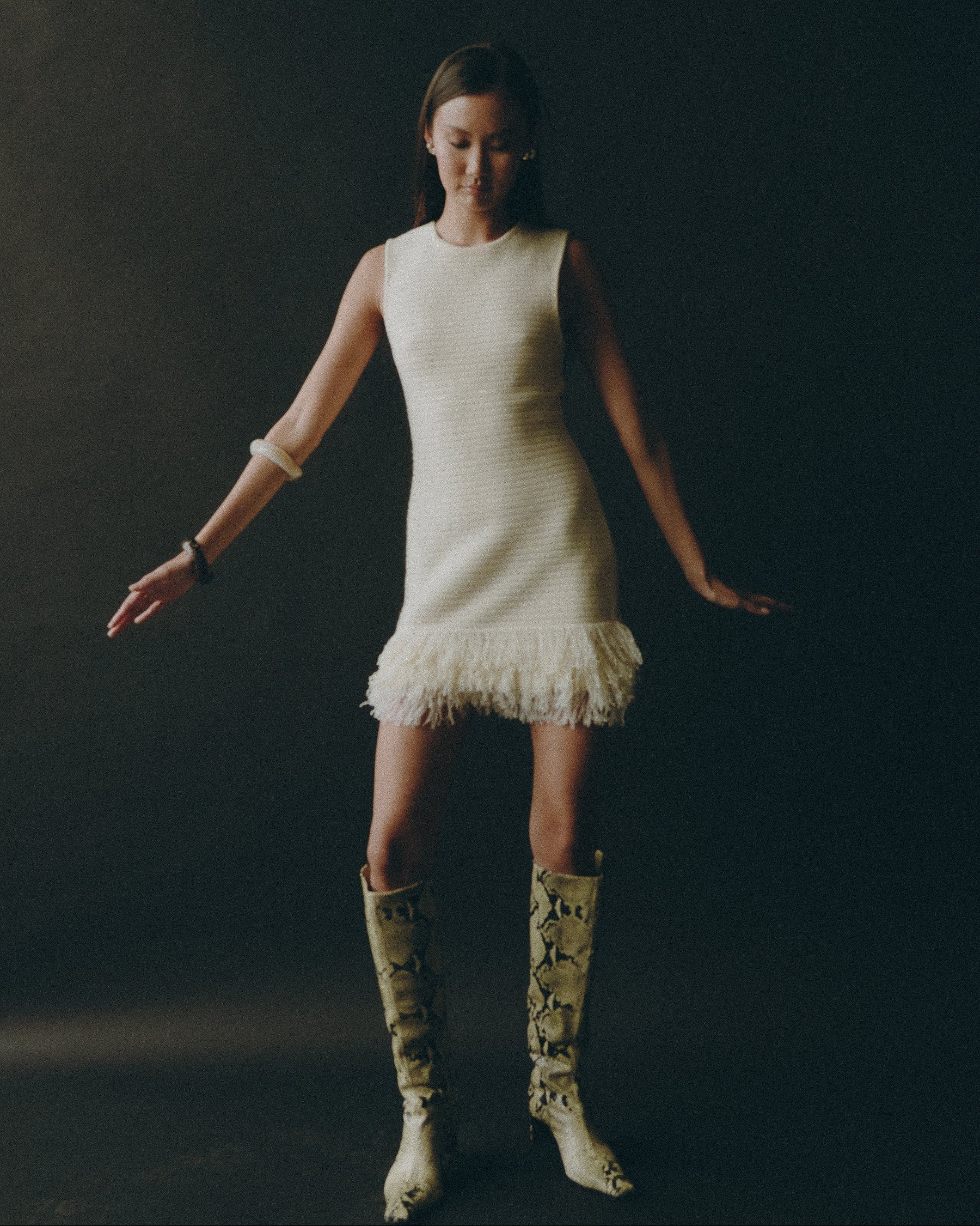 CREAM MINI DRESS B