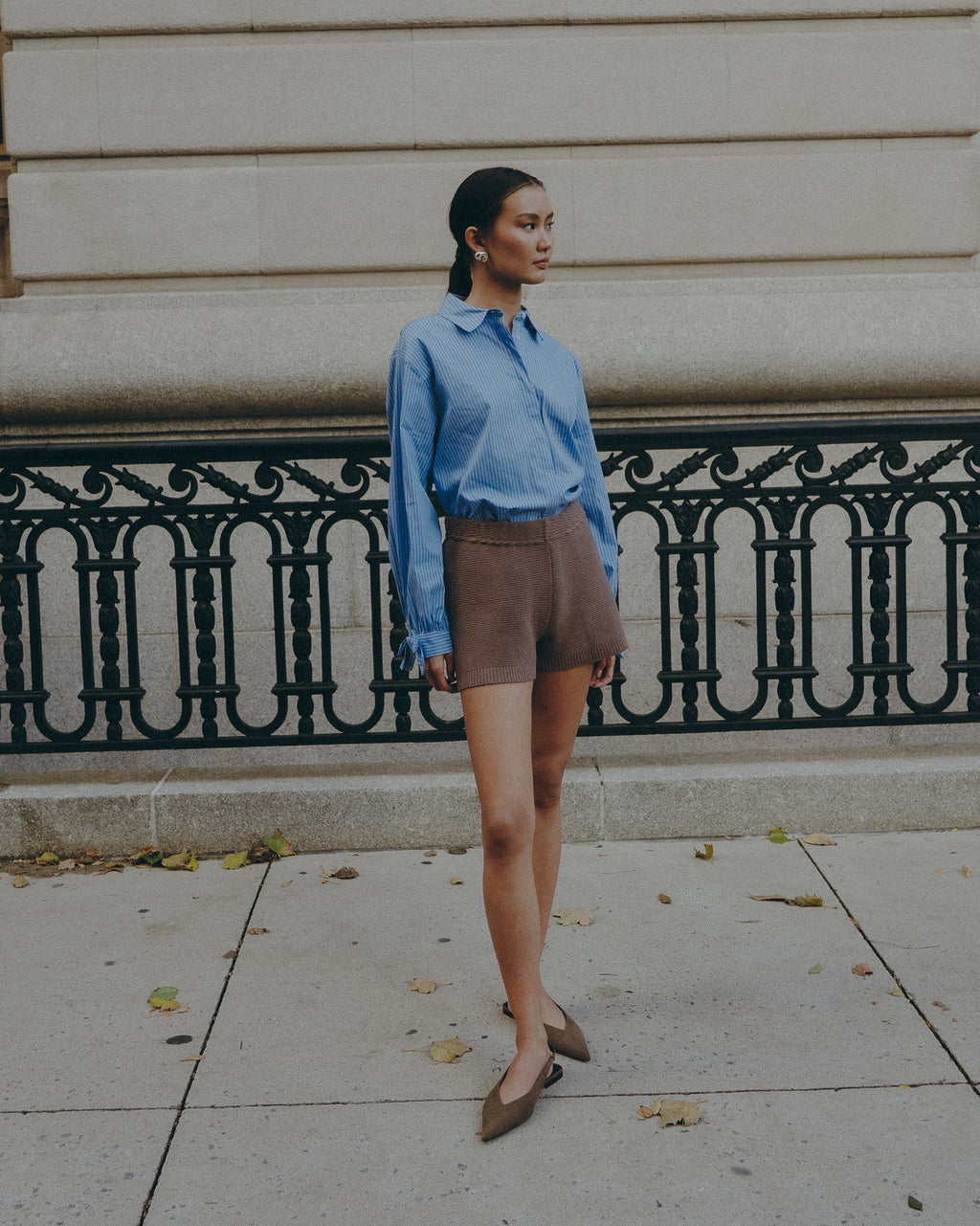 BROWN KNIT SHORT